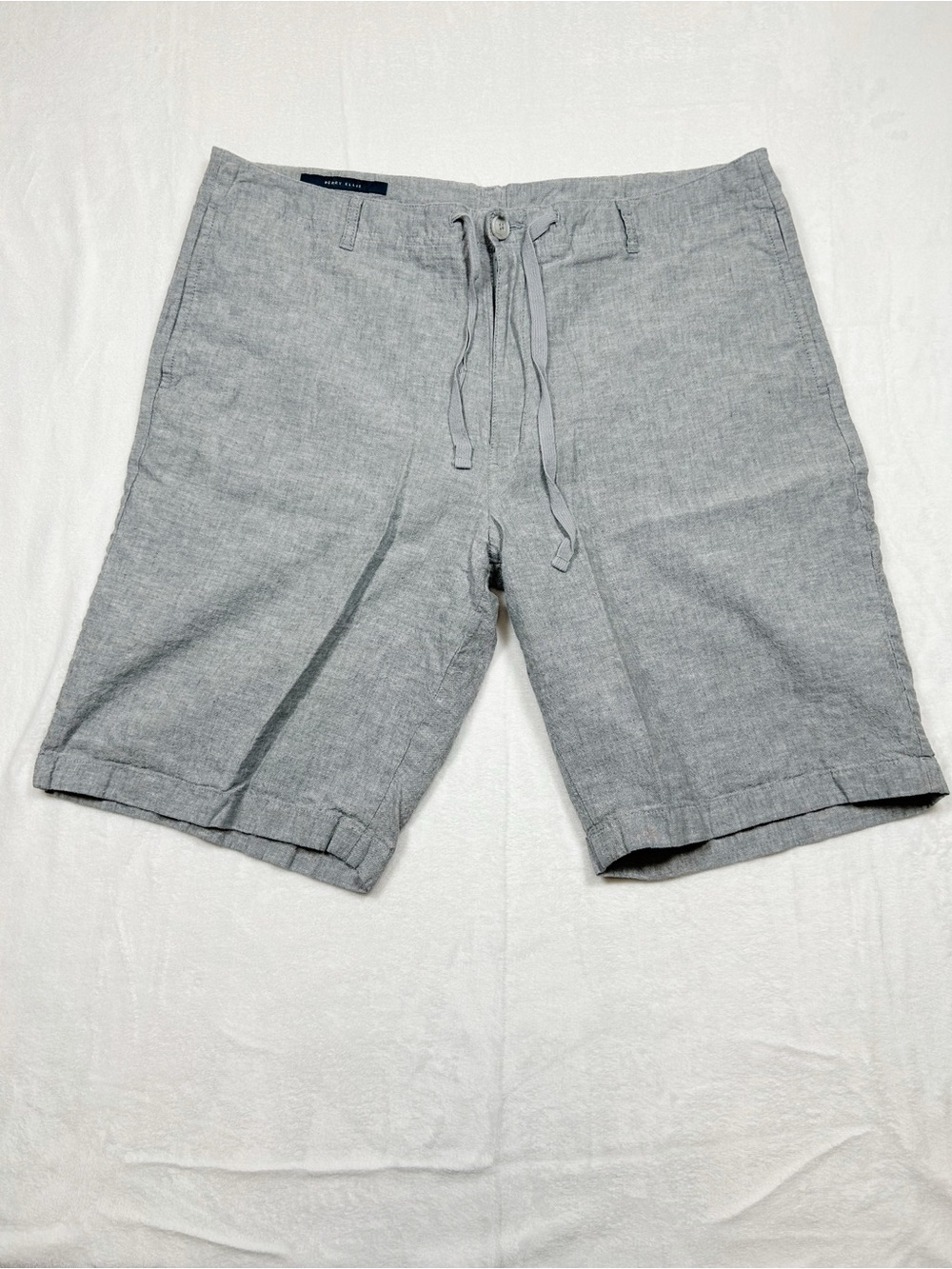 Perry Ellis Linen Blend Shorts 36 Drawstring Coastal Beachy Vacation